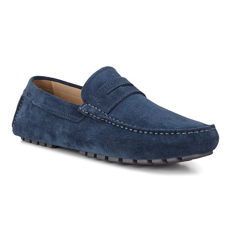 Men Ecco Dynamic Moc 2.0 - Slip-Ons Blue - India GNDCWZ486